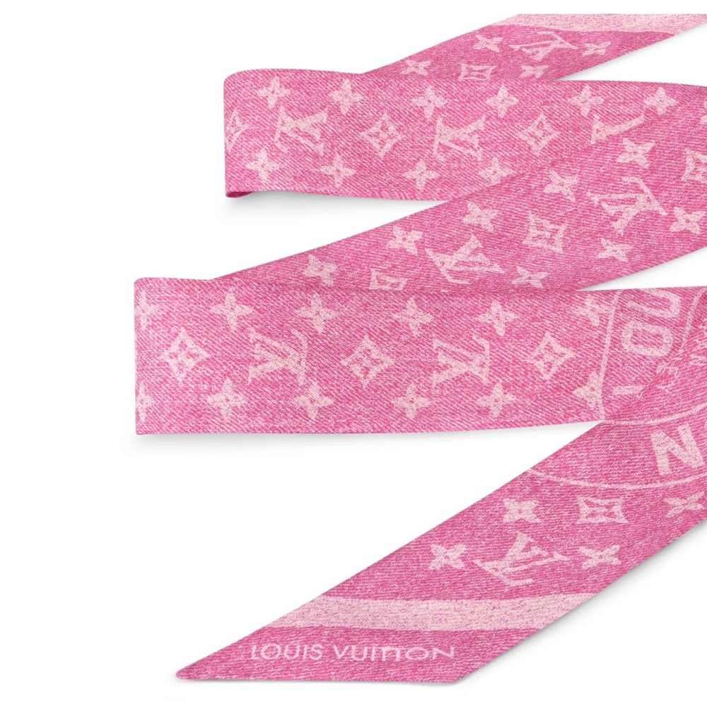 Louis Vuitton Pink Denim Stamp Bandeau - Picture 2 of 4